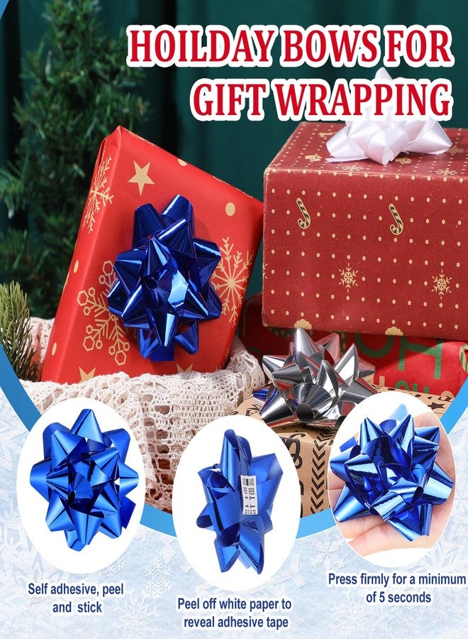 Yilloog 24 Pack Christmas Bows for Gift Wrapping Ribbon Gift Bows Assorted Self Adhesive Christmas Star Ribbon for Xmas Presents and Holiday Gifts(4 Inch,Novelty) - Image 2